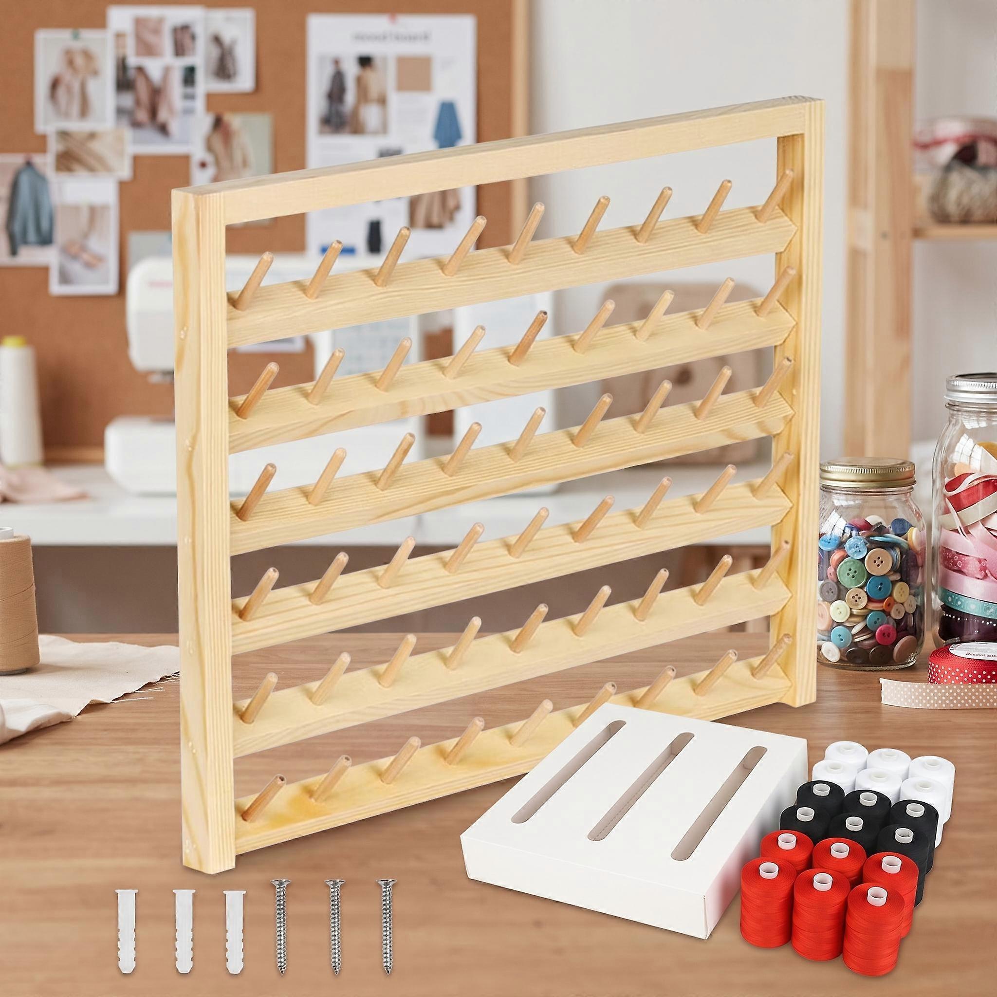 Spool Sewing Thread Rack Organizer with Embroidery Thread Holder for Wall