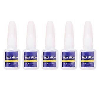 Professional Nail Art Glue Brush on Nail Glue for Acrylic Nails 5Pcs