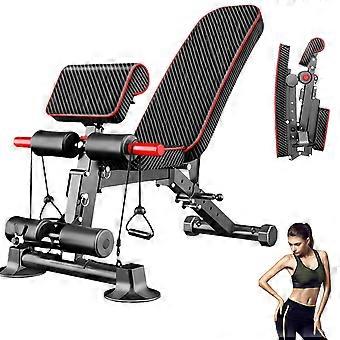 Adjustable Bench, Folding - Black - 17.2 kg - Steel - For Strength Training - Fitness Bench.
