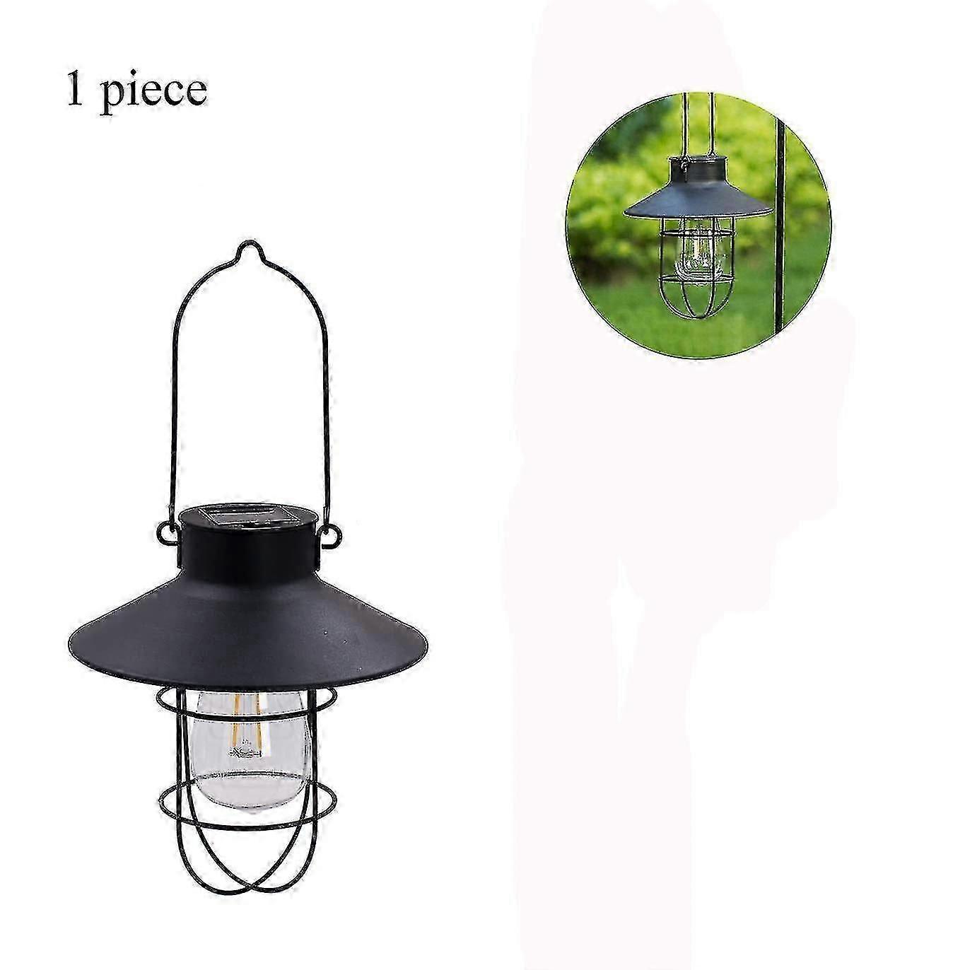 Hanging Solar Lantern Iron Edison Bulb 7LM