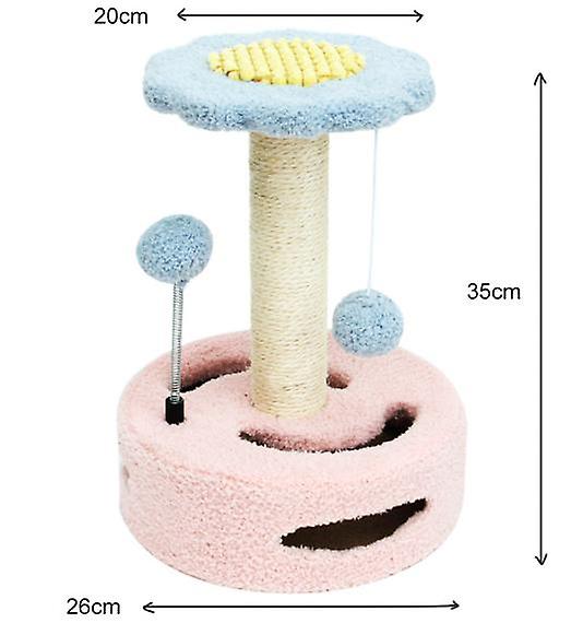 13.7 inch Cat Scratching Post Cat Interactive Toys, Plush Sisal Scratch Pole Cat Scratcher