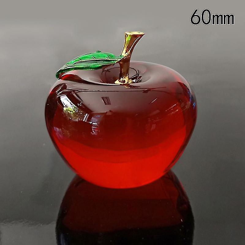 50/60mm Glasur K9 Kristall Apple Crafts Glas Briefbeschwerer Home Desktop Dekor Rot L