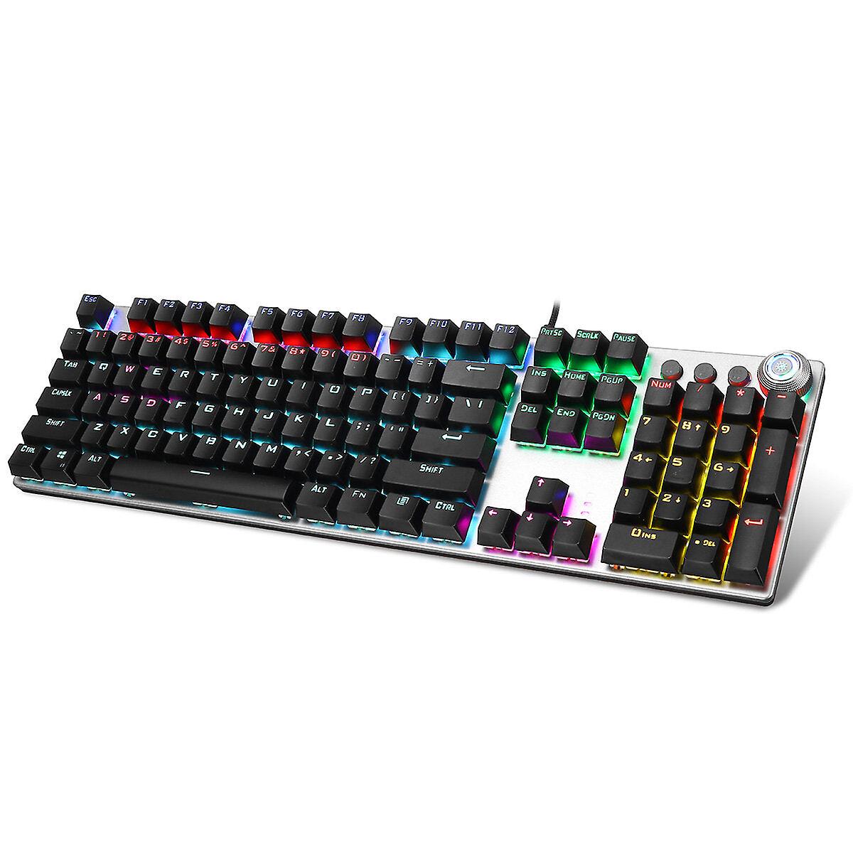104 Keys Mechanical Keyboard Rgb Backlit Punk E-sports Gaming Keyboard Absorbable Hand Rest