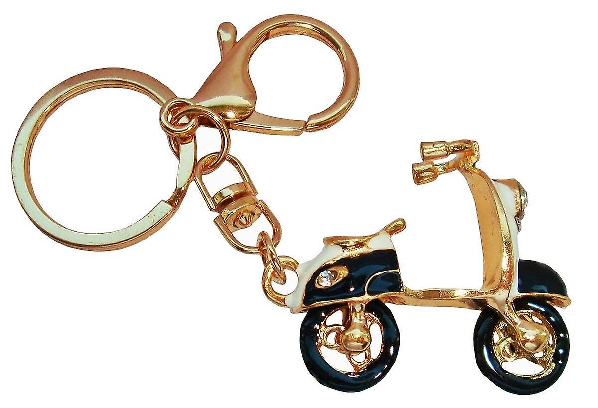 Bassin and Brown Scooter Key Ring - Black/White/Gold