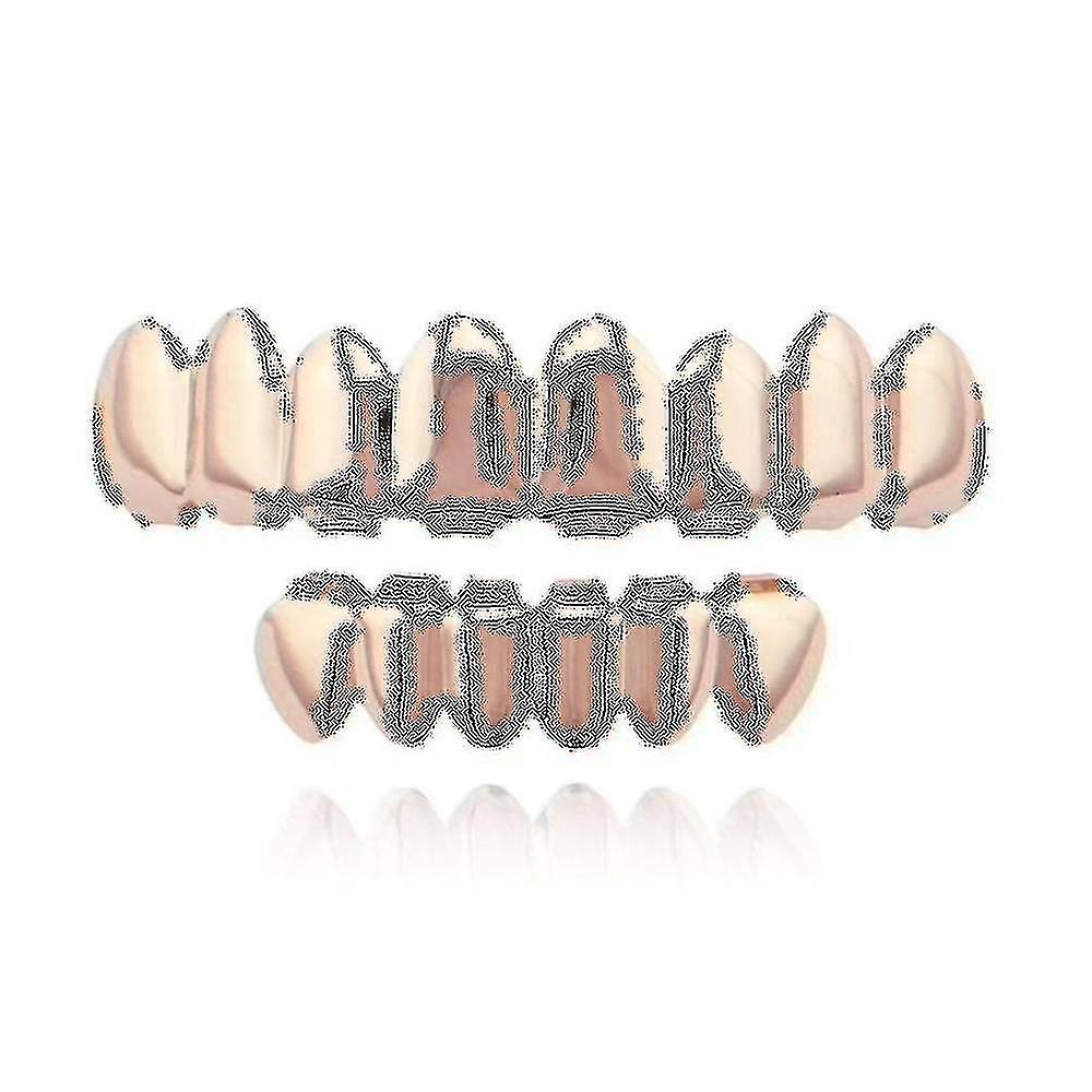 Grillz Dentaire Hip-hop Plaqué Or - Accessoire Mode Pour Dents Supérieures Et Inférieures