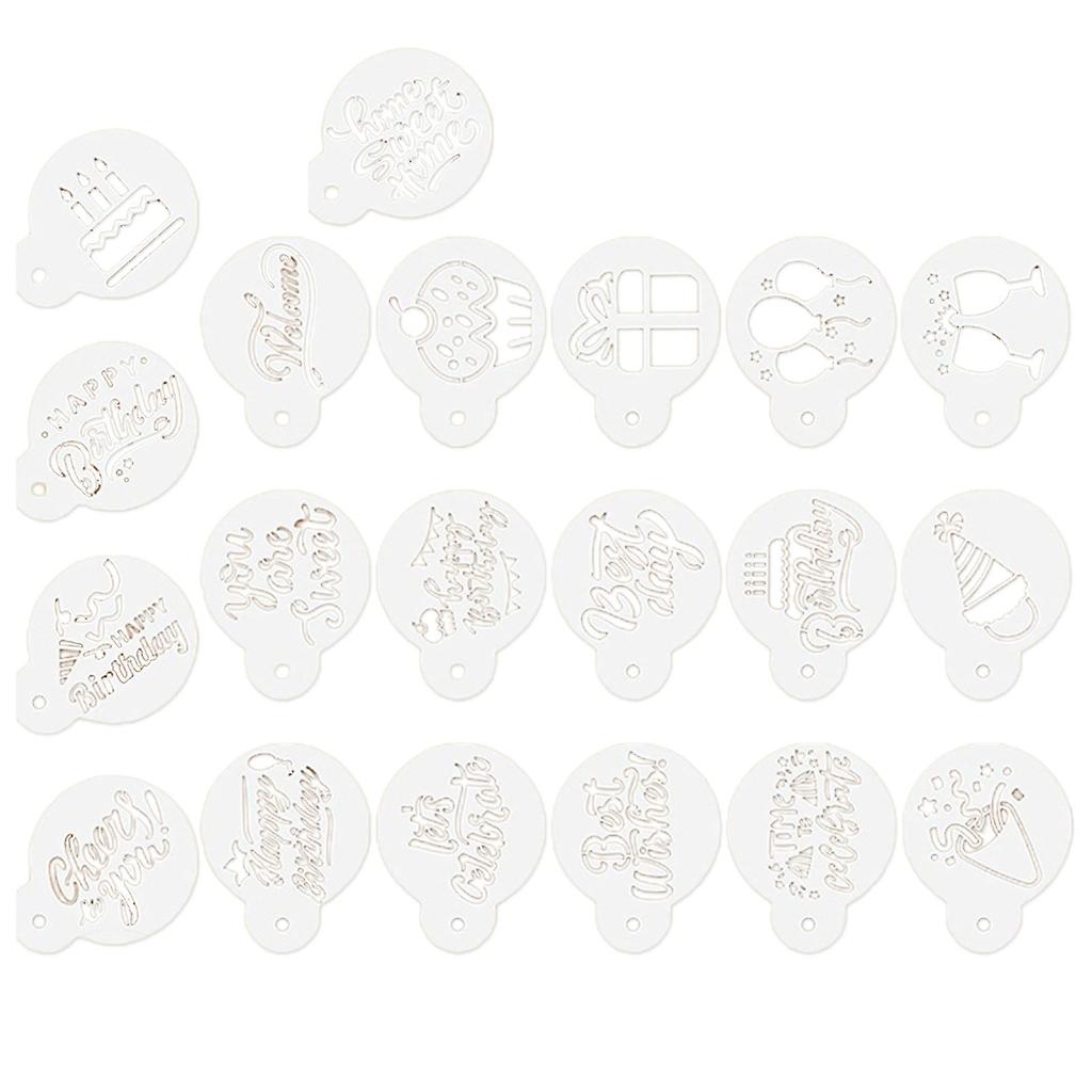 Plantillas de café con temática de cumpleaños Modelo de impresión de café Sprinkle Cake StencilS