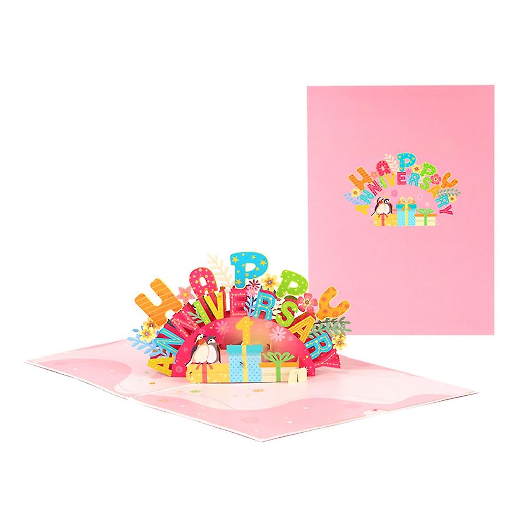 Happy Anniversary Cards 3D Pop-Up Greeting Card with Envelope for Wife Husband