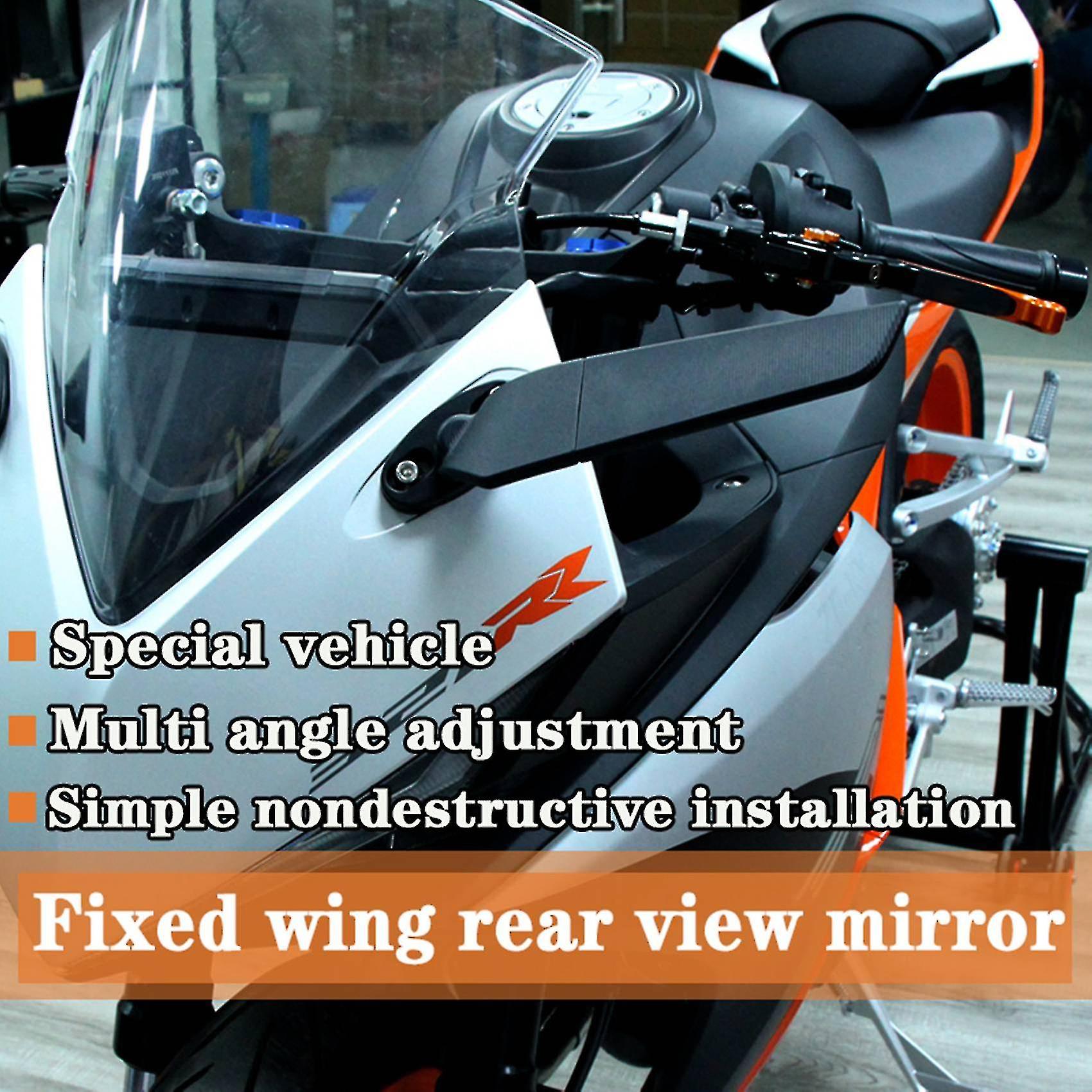 2pcs Modified Motorcycle Rearview Mirrors Wind Wing Adjustable Rotating Side Mirrors For Ninja 250