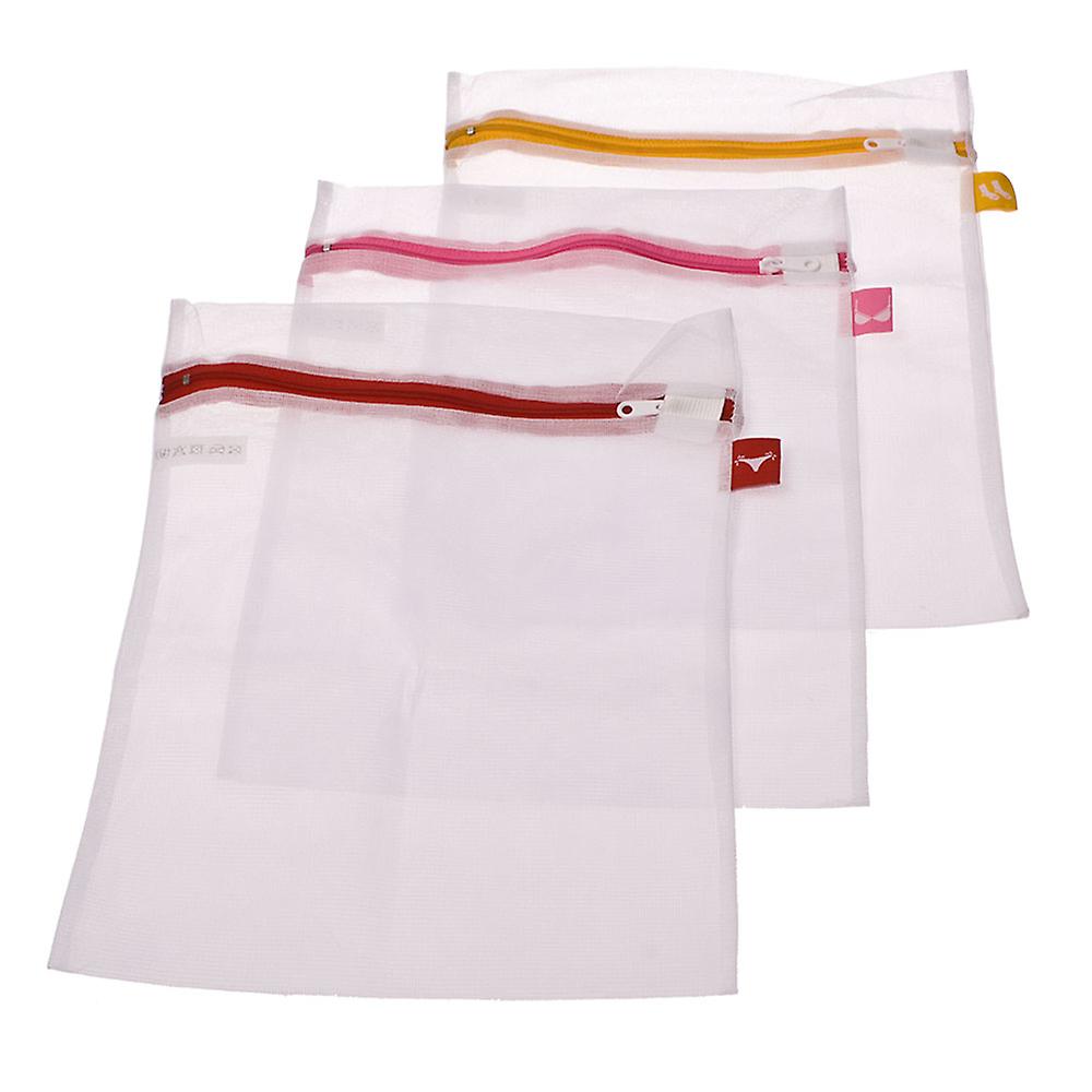 D.Line Washing Bag With Label Tags Zip Closure Soft Fine Weave Mesh Set of 3