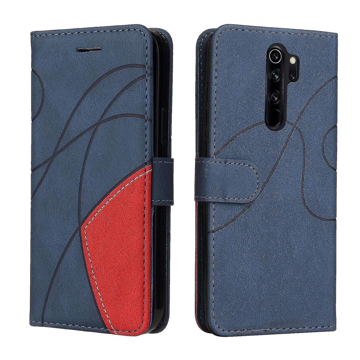 Compatible With Xiaomi Redmi Note 8 Pro Case Card Pu Holder Leather Cuir Wallet Flip Cover - Blue