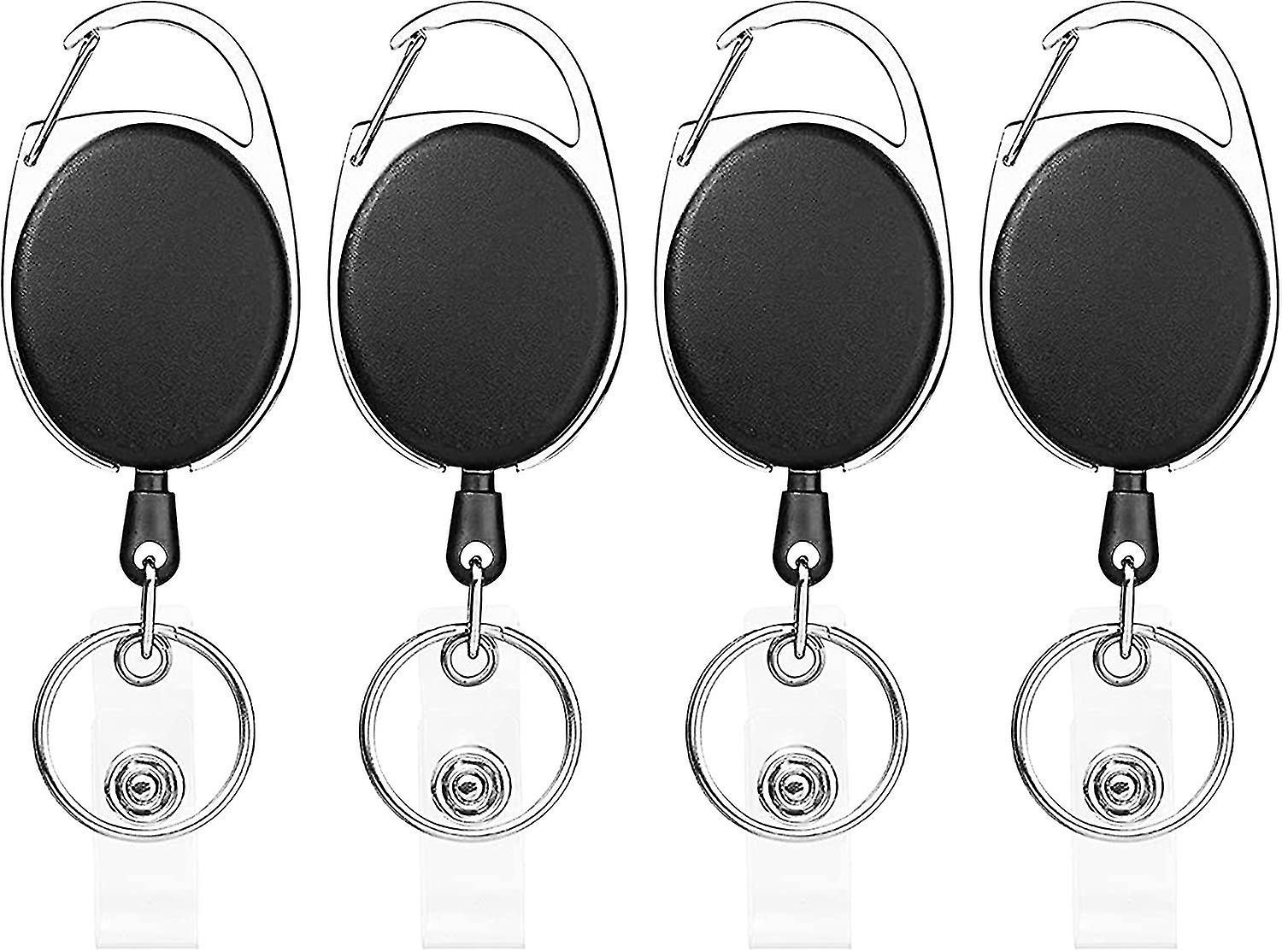 Retractable Badge Holder, Retractable Keychain, 4 Pieces Retractable Badge Retractor, With Retractab
