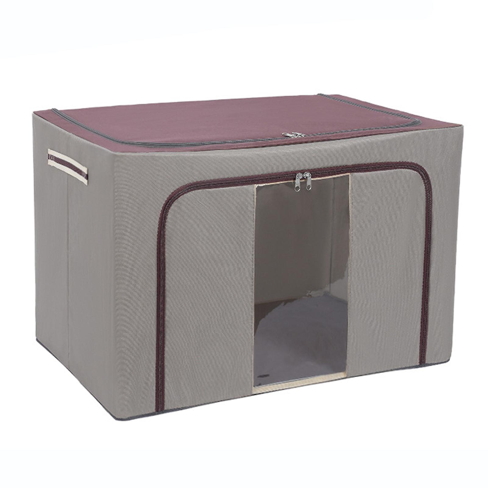 Foldable Linen Fabric Storage Box Practical Visible Organizer Bin