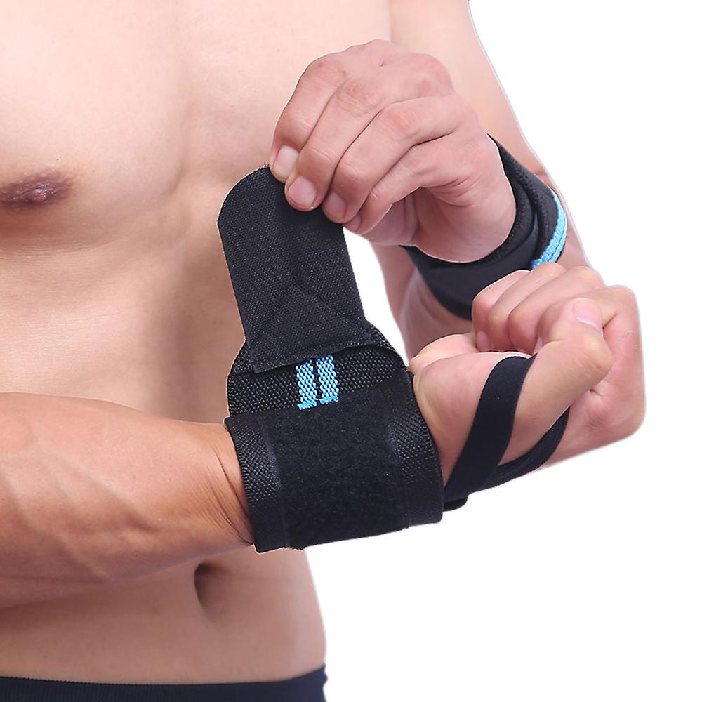 Adjustable Wristband Elastic Wrist Wraps Bandages For Weightlifting Powerlifting Breathable Wrist Support Boxing Workout 1pc-blue