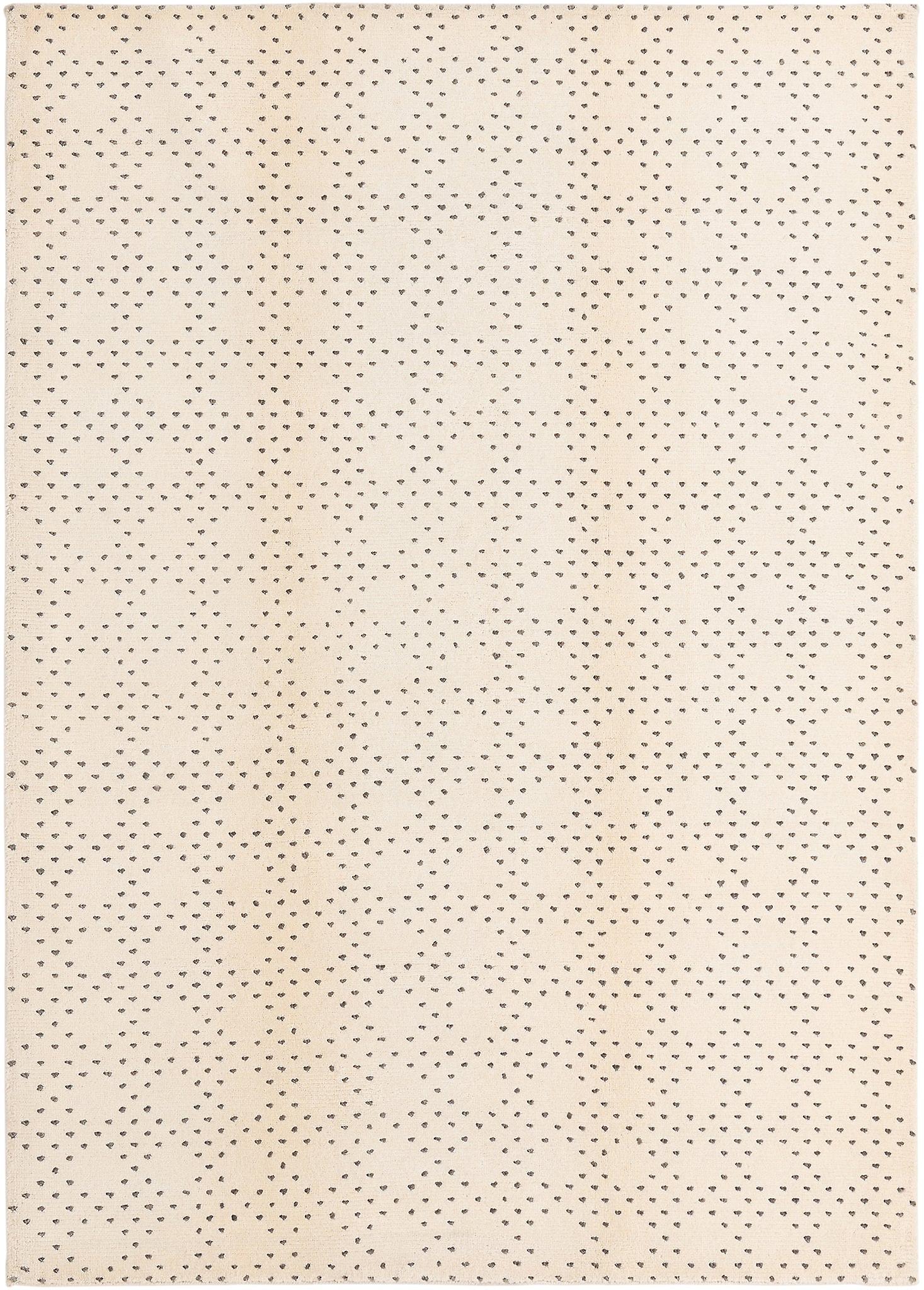 Hadorn Darya-インド170x241、クリーム手織りインドラグ付き