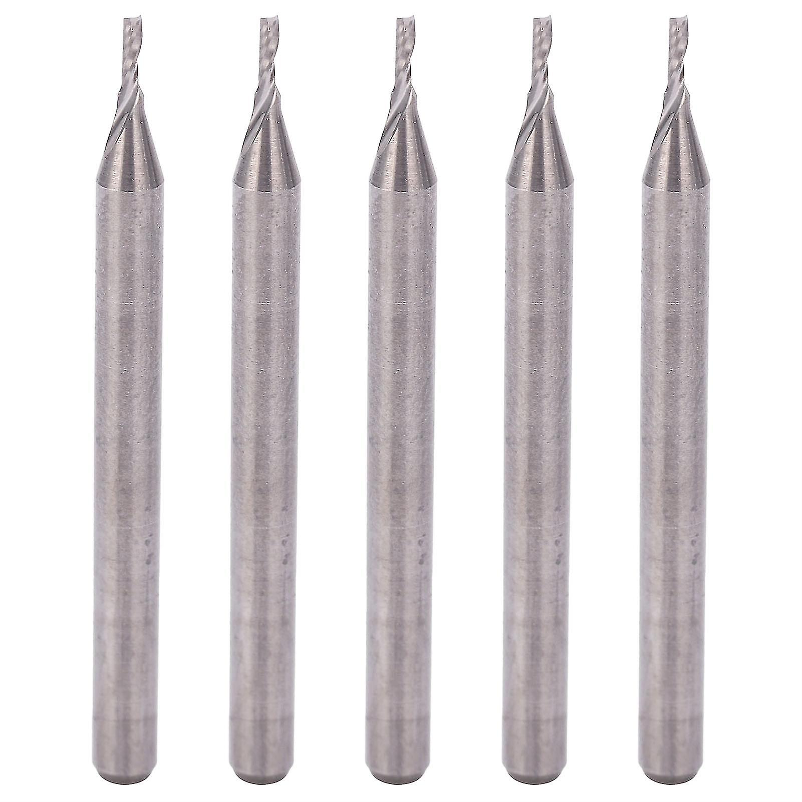 5pcs Tungsten Steel Spiral Router Bit Wood Carving Cnc Milling Cutter 3.175 X 1 X 3mm