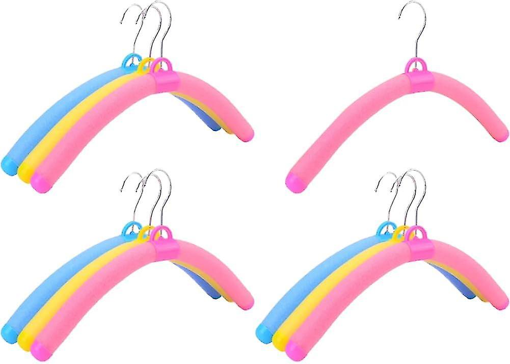 10 Pieces (random Colors) Non-slip Sponge Hangers Multi-purpose Hangers Space-saving Organizers For Coats, Overcoats, Sweaters, T-shirts, Etc.