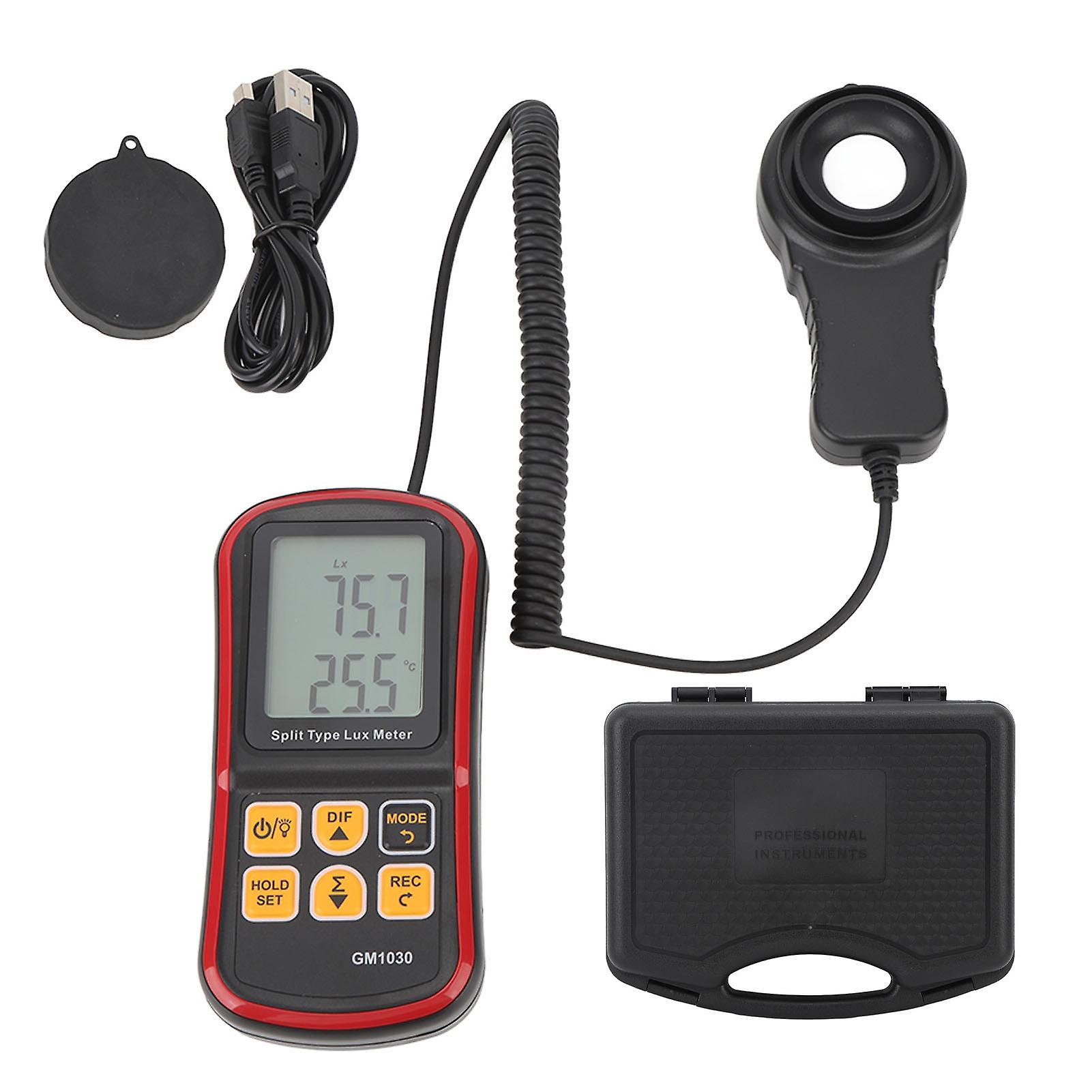 Handheld Light Meter Digital Illuminance Meter Digital Luxmeter High Accuracy Luminometer Photometer with Bluetooth APP Software Computer Software Da