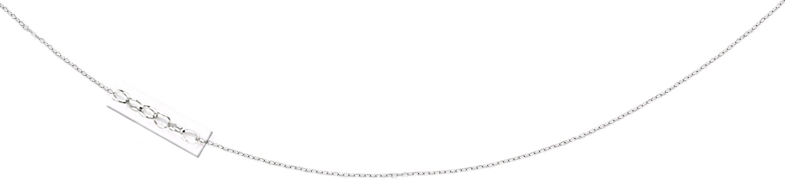 14Kホワイトゴールドケーブルチェーンペンダントネックレス16インチチェーンネックレス女性と男性用