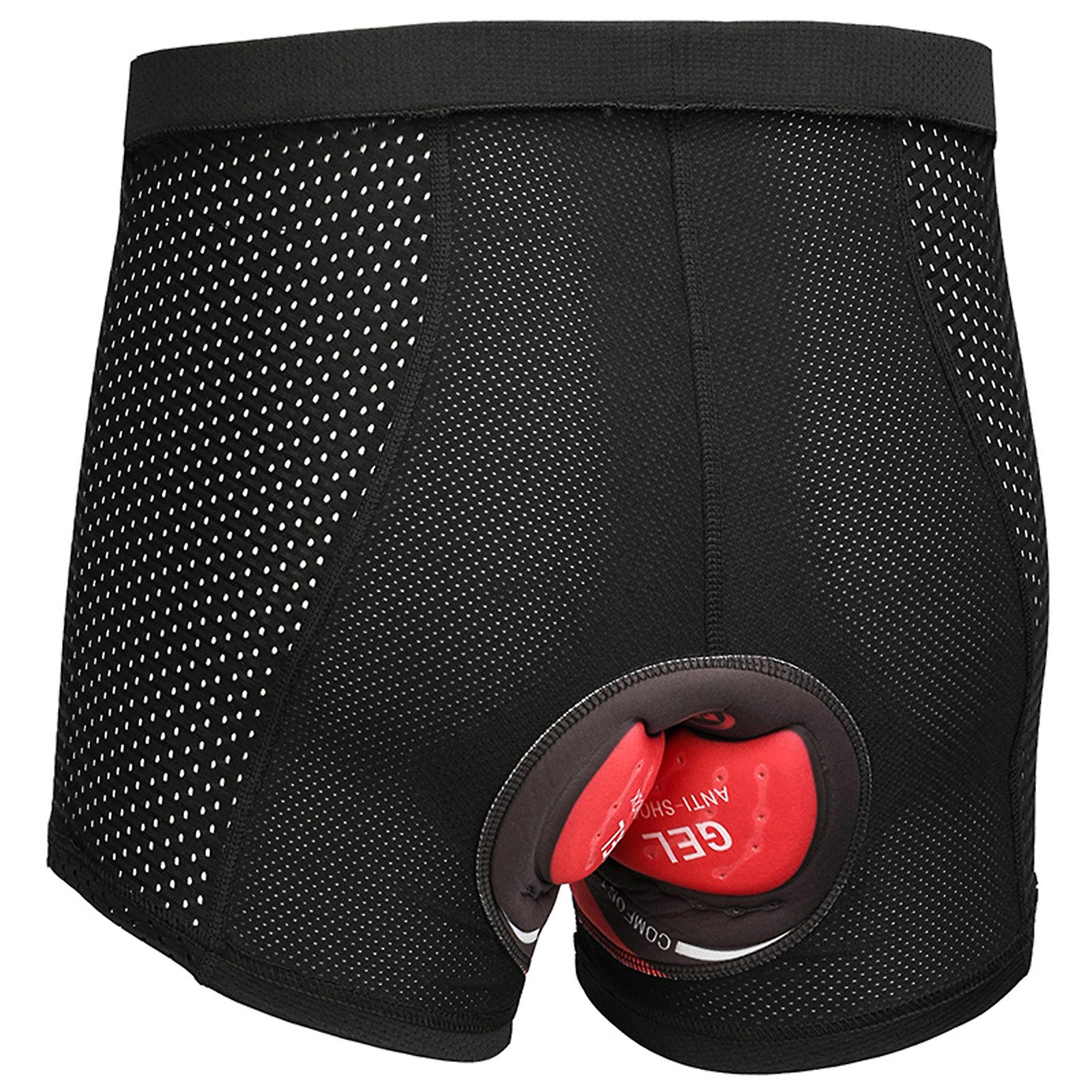 Mens Padded Cycling Shorts Quick Dry 3D Silicone Cushion Breathable Mesh Cycling Underwear Wide