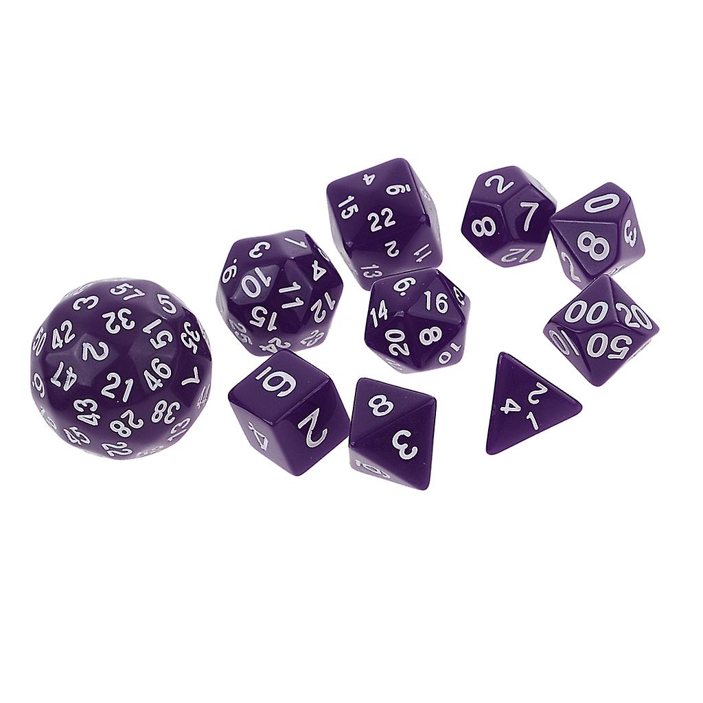10 Pieces Digital Dices Multi-sided Dice Set for RPG Playing Game Toy Red