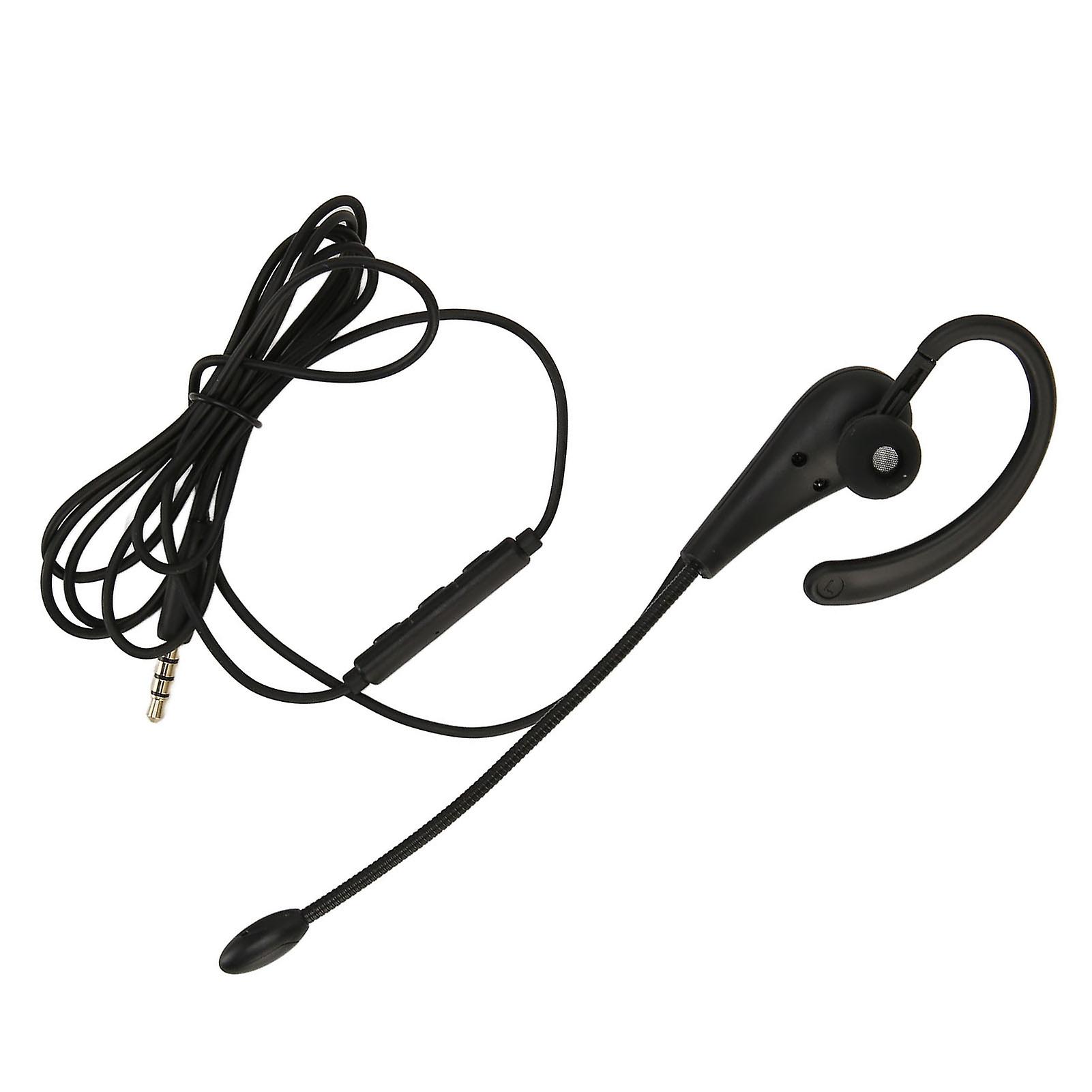 Single Ear Headset with Microphone Wired Noise Cancelling Lightweight Monaural Earpiece Headset For Call Center Office Type C 