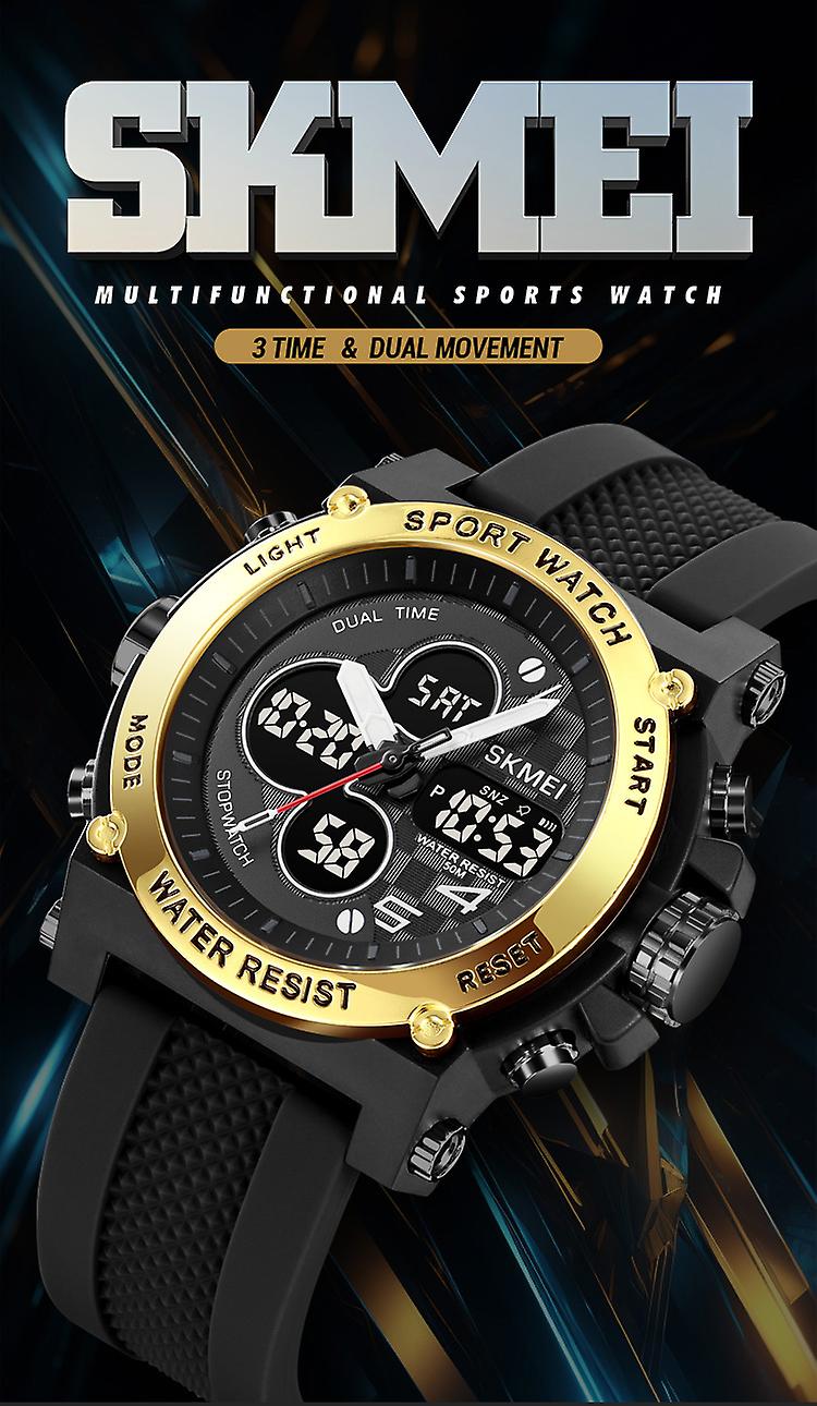 Dual Movement Electronic WatchMulti-function Sport Dual Display Watch