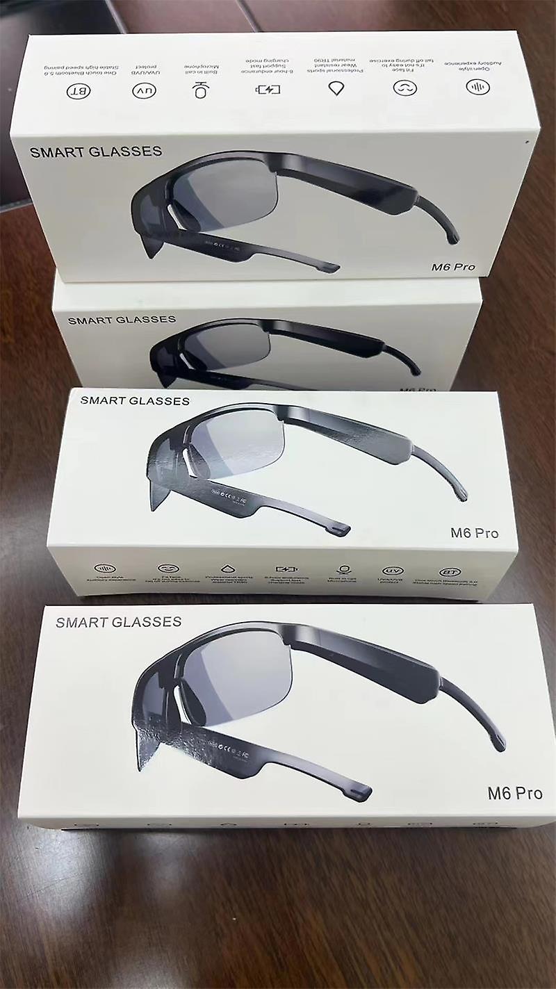 نظارات ذكية سماعة بلوتوث M6pro نظارات شمسية سوداء تقنية توصيل العظام في الهواء الطلق ركوب الدراجات والقيادة التحمل الطويل