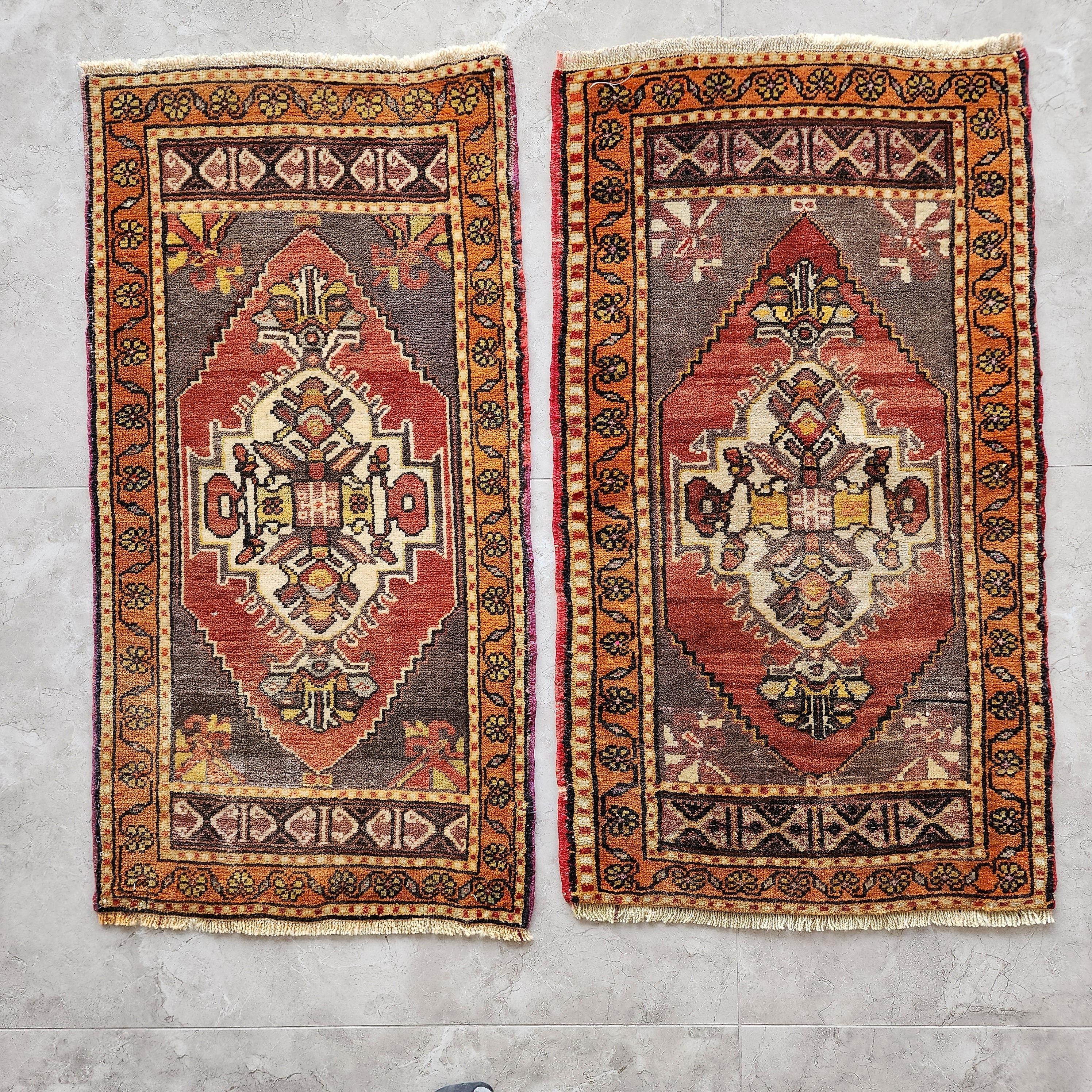 Turkish Oushak Miniature Rug - Set Of Two