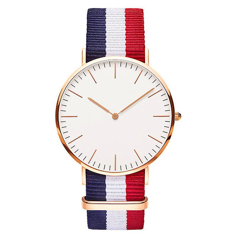 Mode Enkel Tygrem Minimalistisk Kvarts Analog Klocka För Män Kvinnor