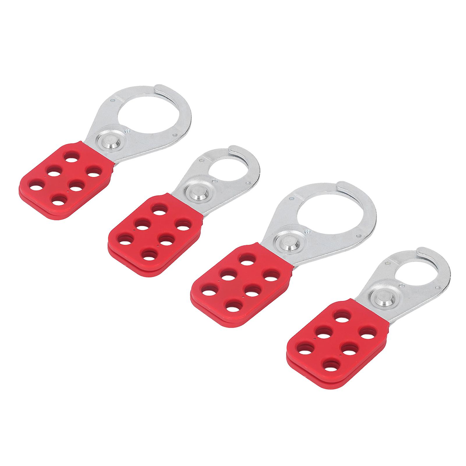 2 Sets Lock Out Hasps 6 Holes Interlock Hasp Nylon Handle Steel Industrial Security Hasp 1in 1.5in 