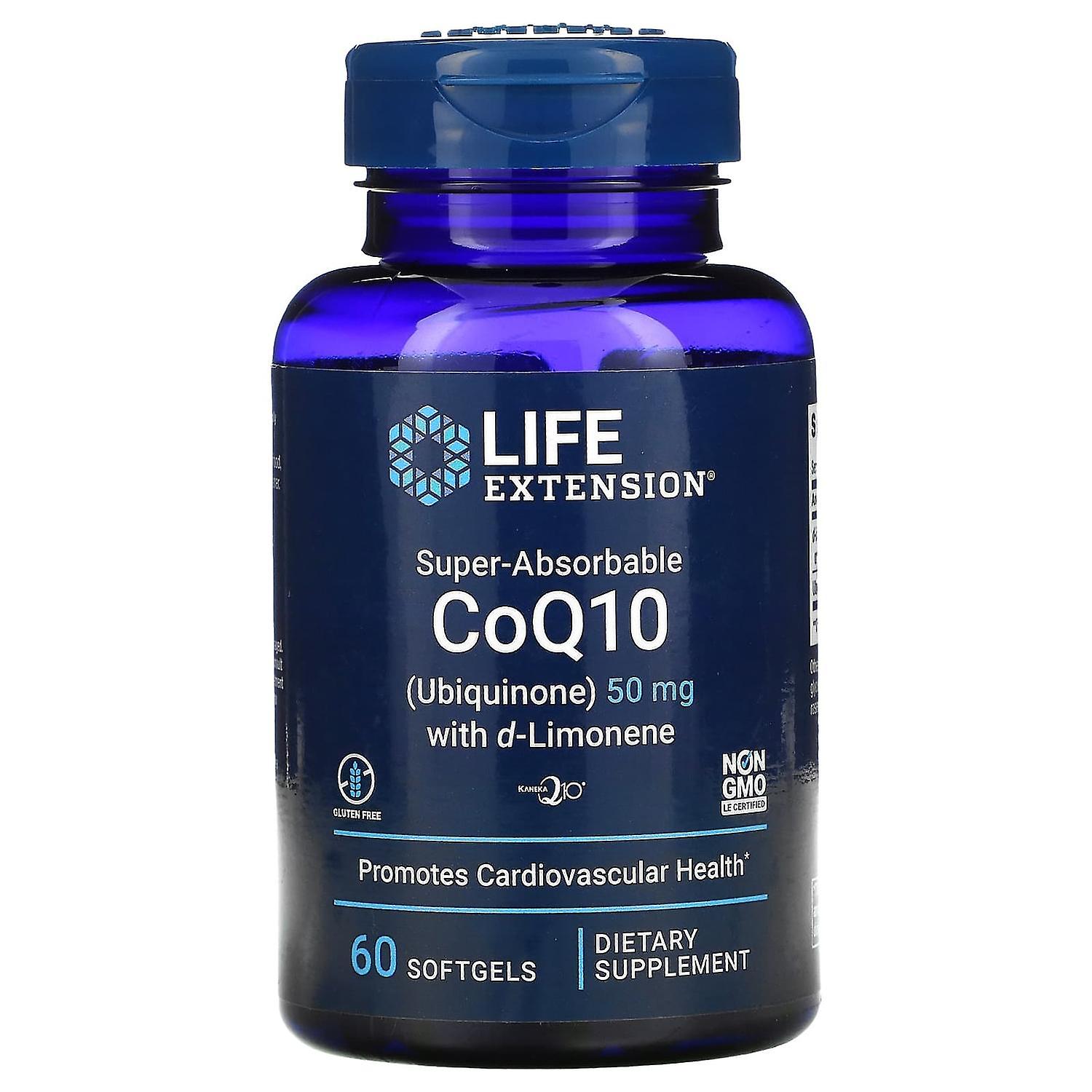 Life Extension, Super-Absorbable CoQ10 with d-Limonene, 50 mg, 60 Softgels
