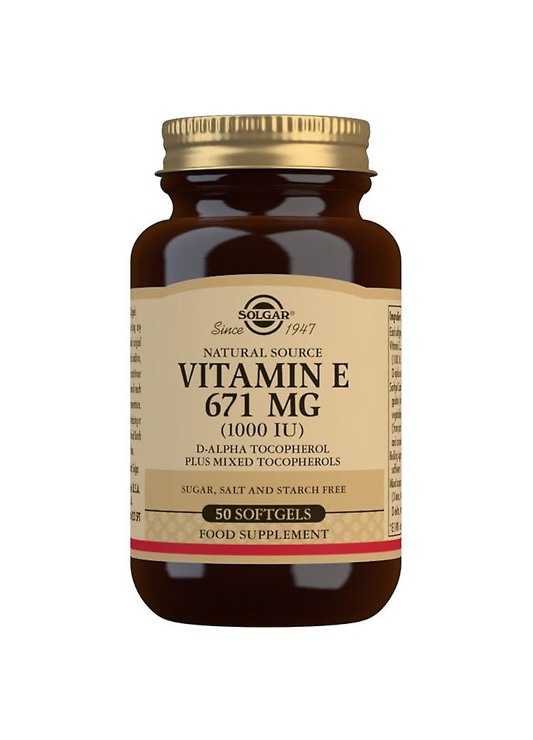 Solgar Natural Source Vitamin E 671 mg (1000 IU) - 50 Softgels