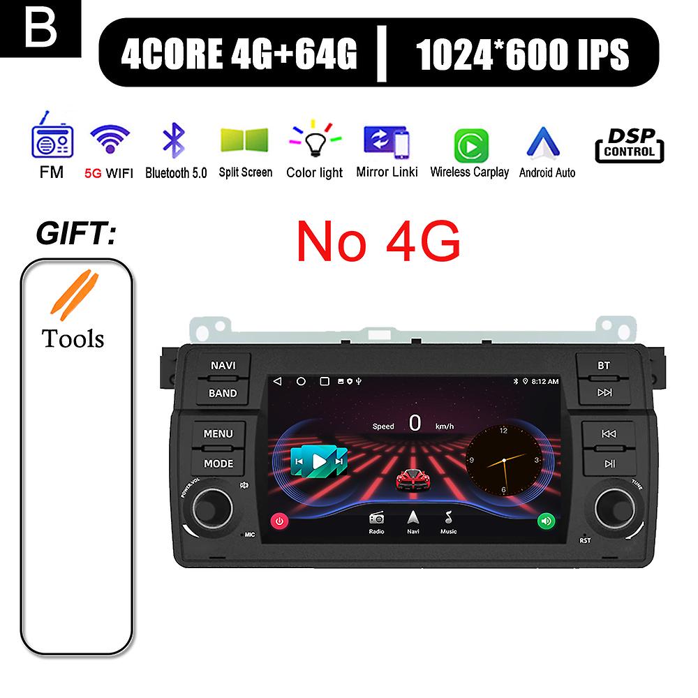 Android 13 For BMW E46 M3 318/320/325/330/335 Car Intelligent System Radio Multimedia Player Navigation GPS WIFI 7inch Screen