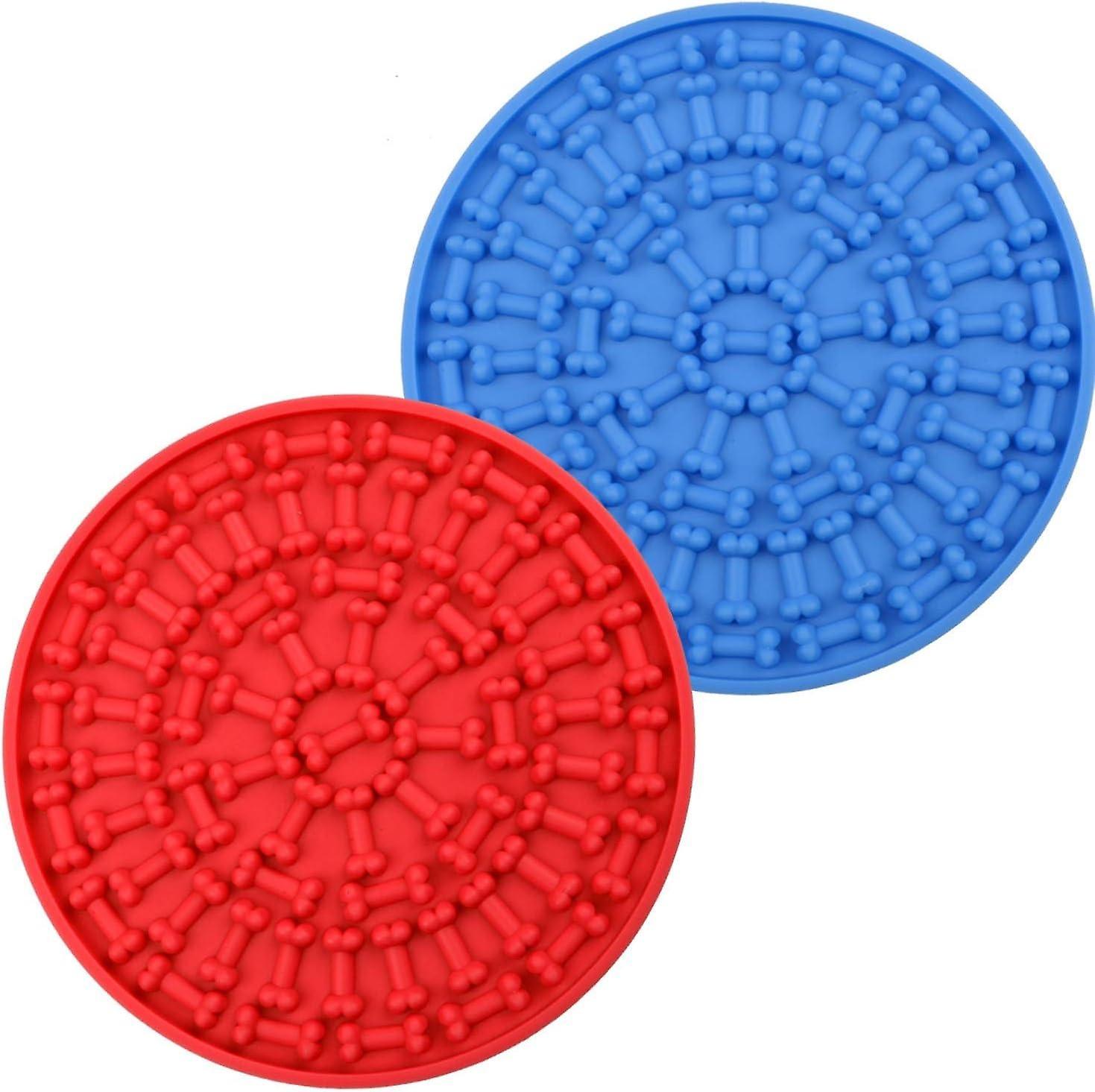 Dogs Lick Mat Pack of 2 with Super Strong Suction Power for Bathing