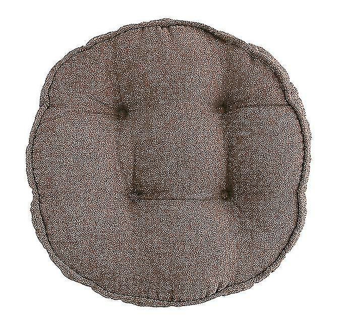 Thickened Snow Velvet Round Cushion Chair Cushion Fat Mat Futon Tatami(brown)