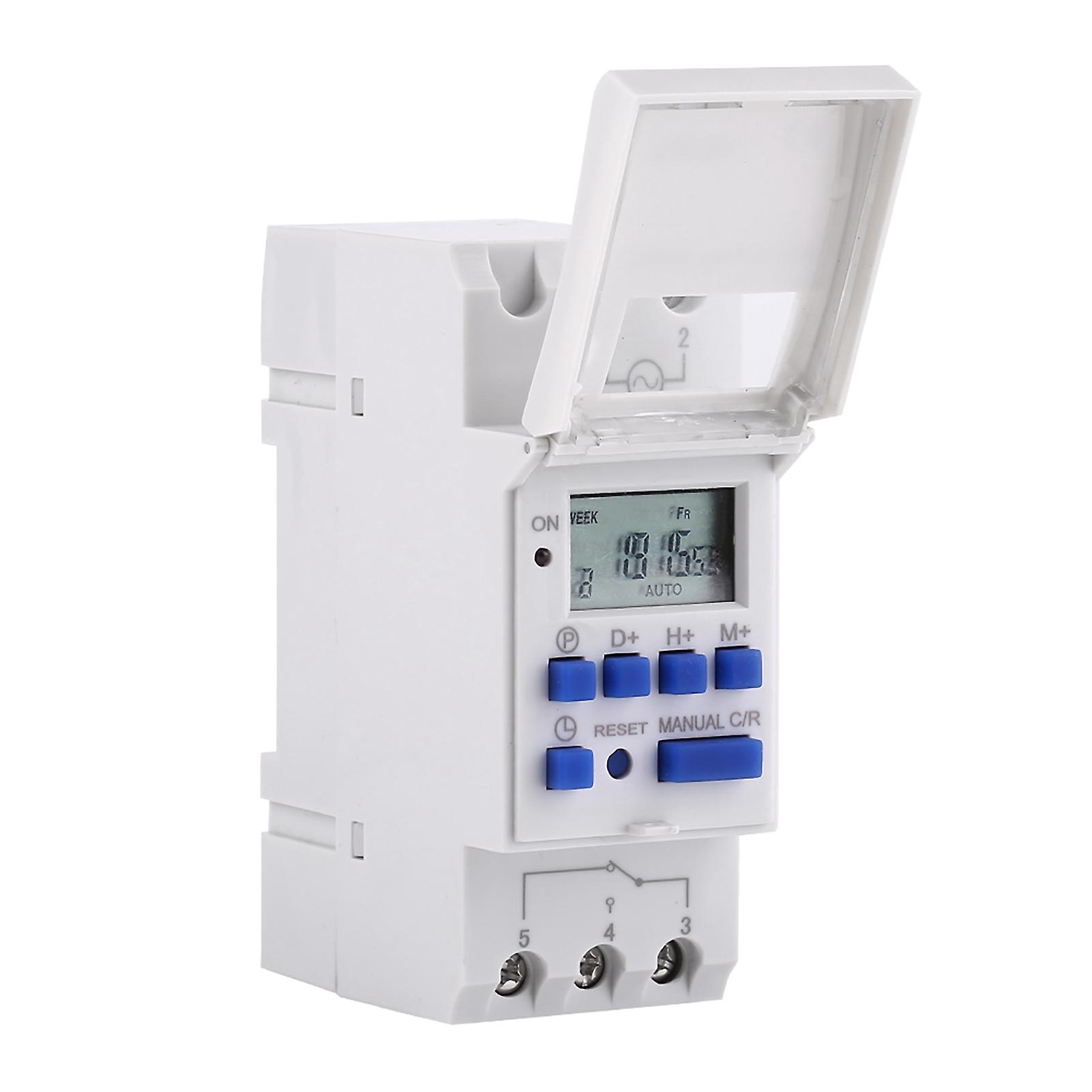 7 Days Programmable Electronic Relay Time Switch with LCD Display, 16on&8off Timer AC110V, Digital Weekly Timer