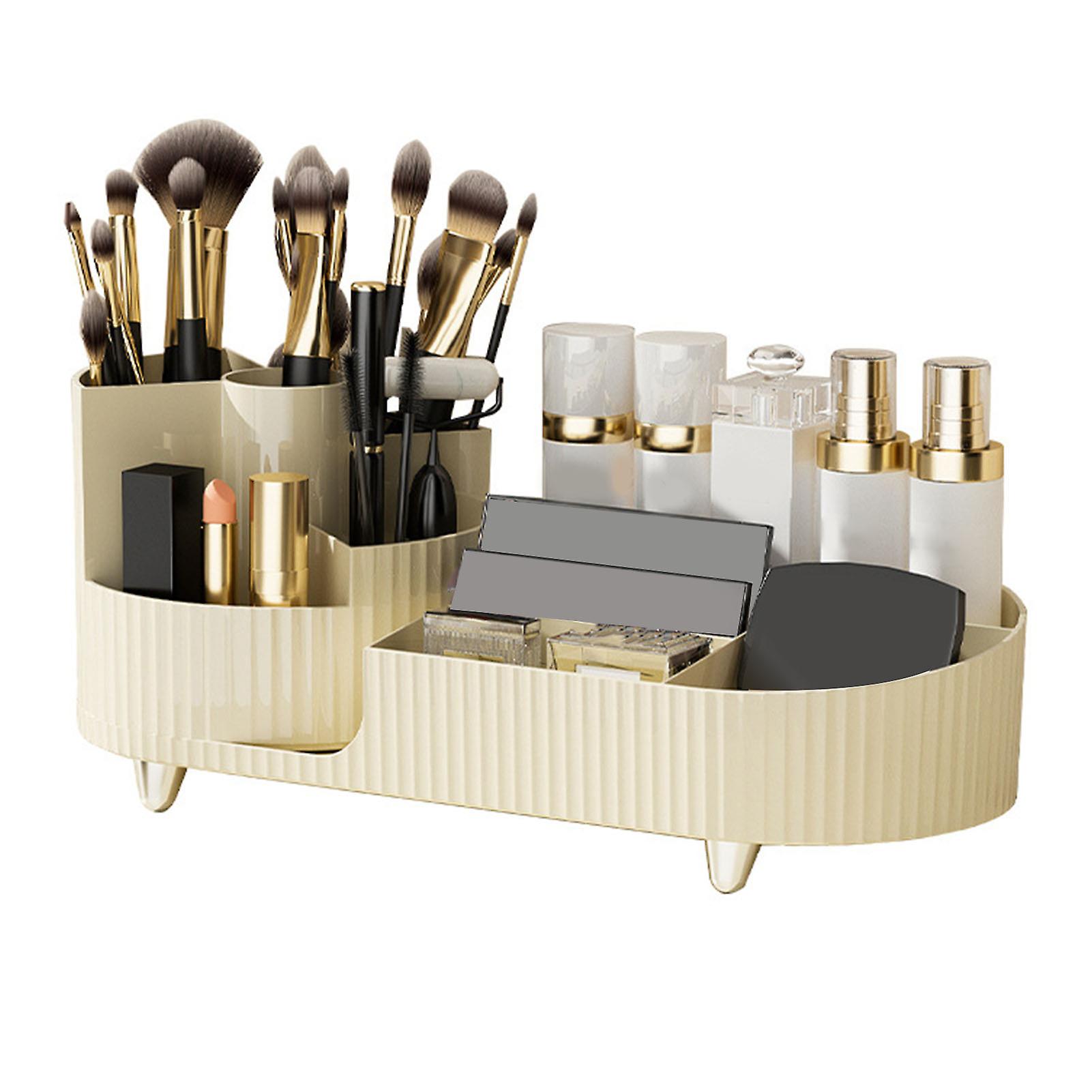 Makeup Organizer Rotating Brush Holder Large Capacity Cosmetic Display Case for Vanity Table