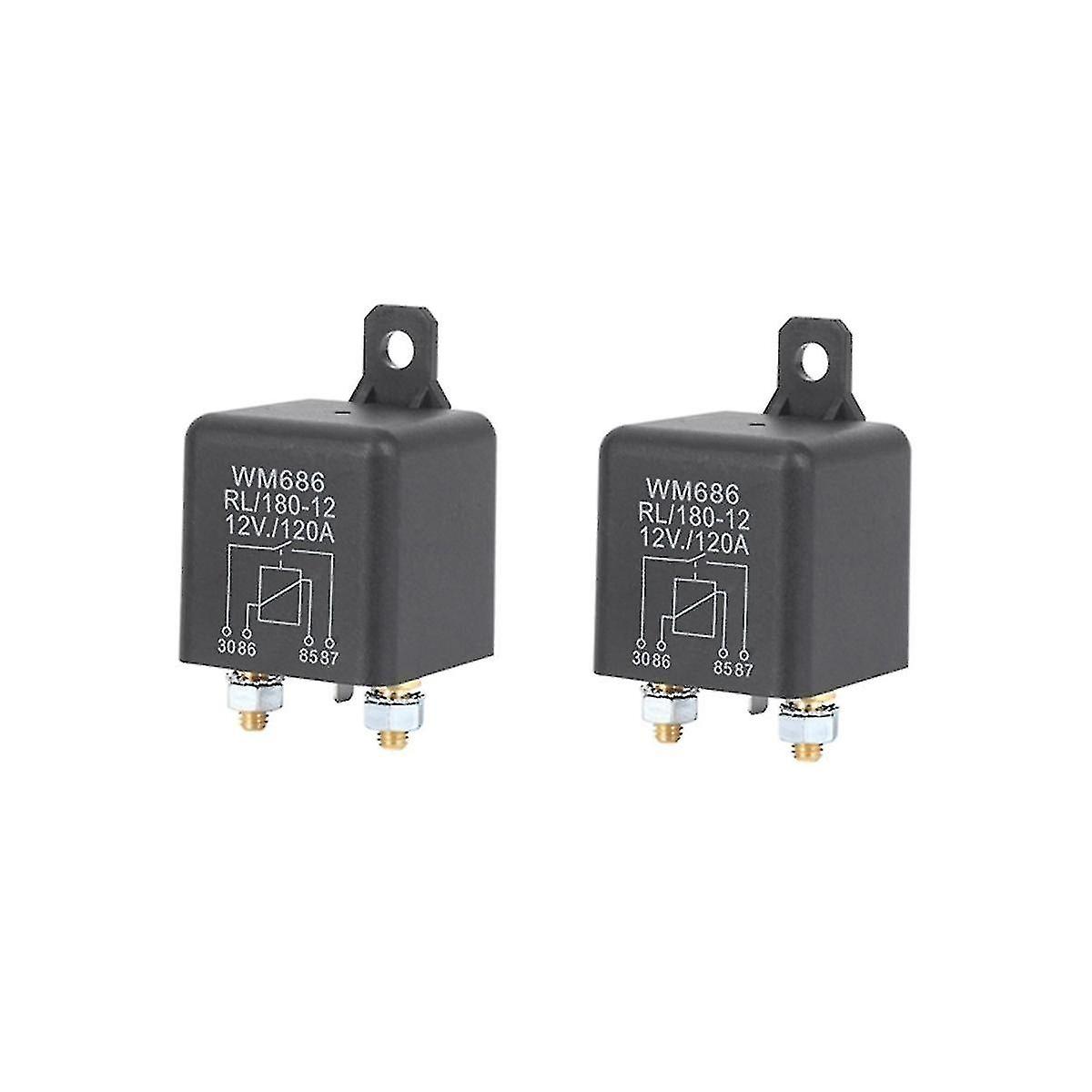 2 Pcs 12v Relay Isolating Relay 12v / 120a Load For Car Trucks Car (12v / 120a)