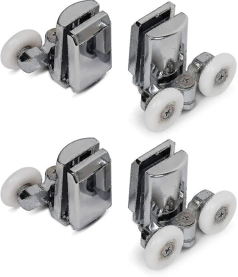 Bathroom Shower Rollers, 2 Upper Wheels, 2 Lower Wheels, Anti-rust And Durable