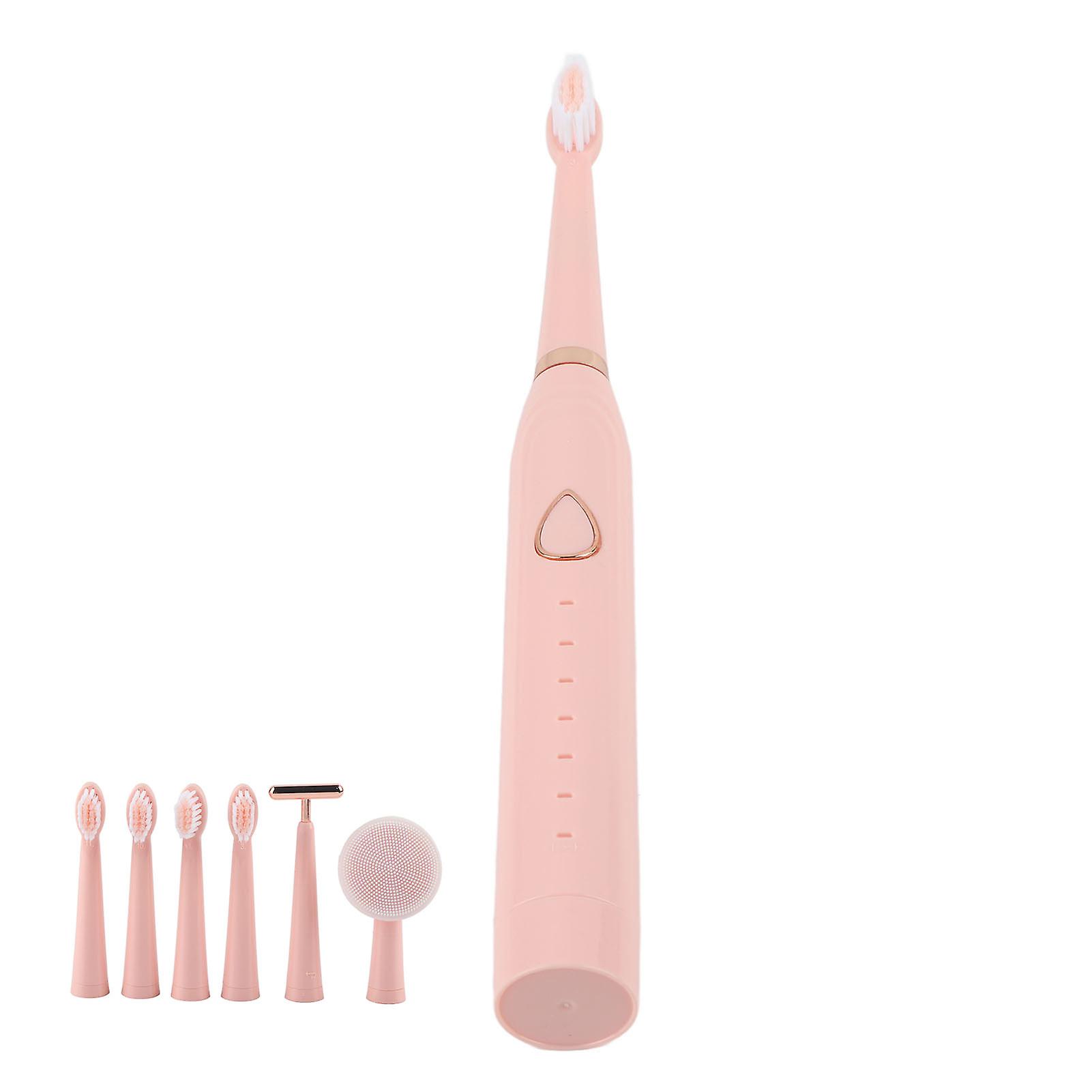 Multifunctional Pink Electric Toothbrush 6 Modes 500mAh Battery