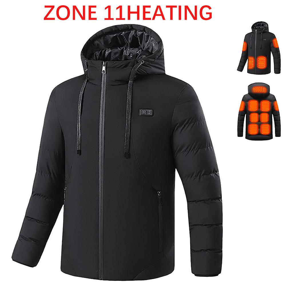 ז'קט מחומם לגברים, 4-11 אזורים מעיל מחומם חשמלי USB יחיד וכפול, בגדים מרופדים מחוממים חכמים רחיצים