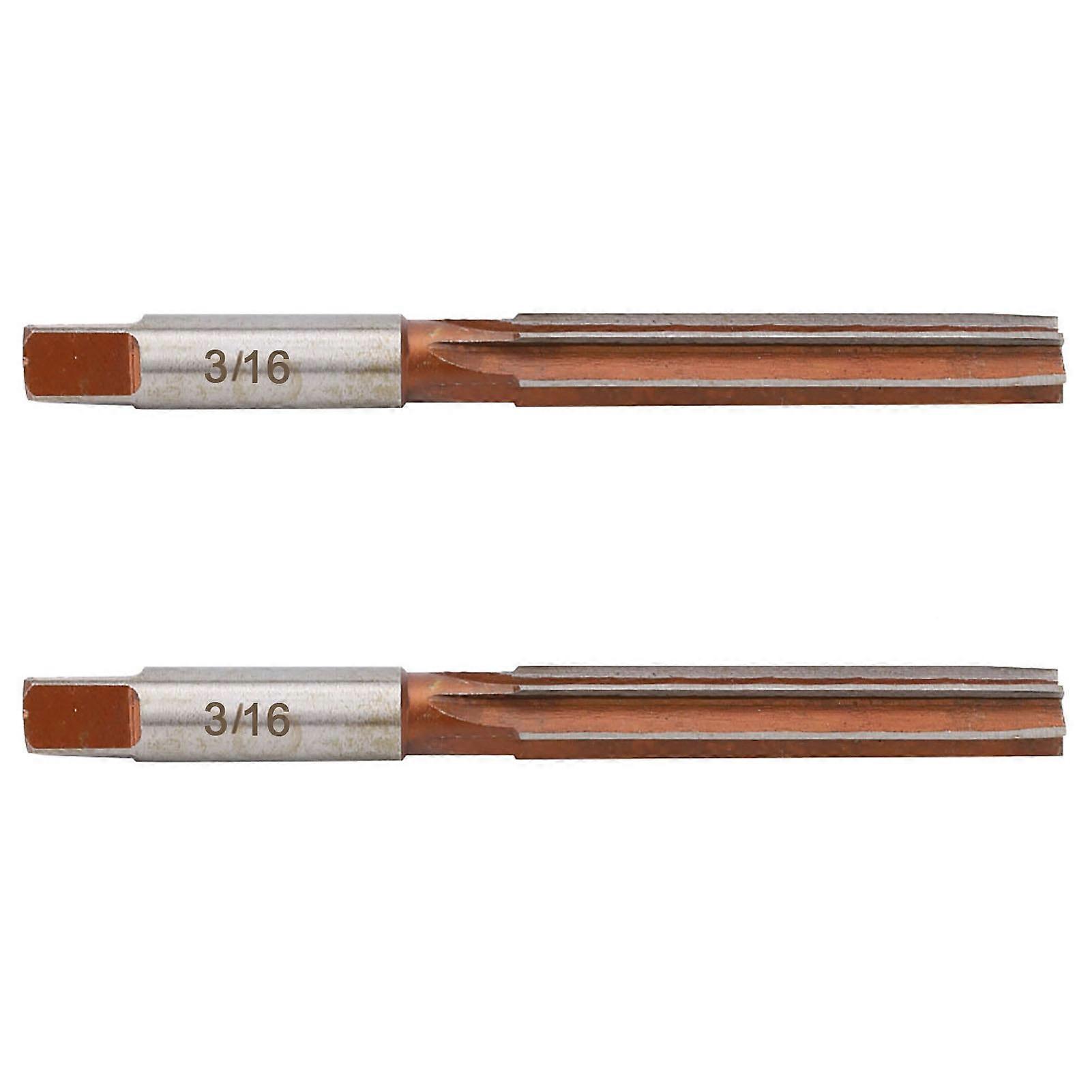 2PCS Hand Reamer American System Straight Shank Conical Reamer for Boring Processing3/16