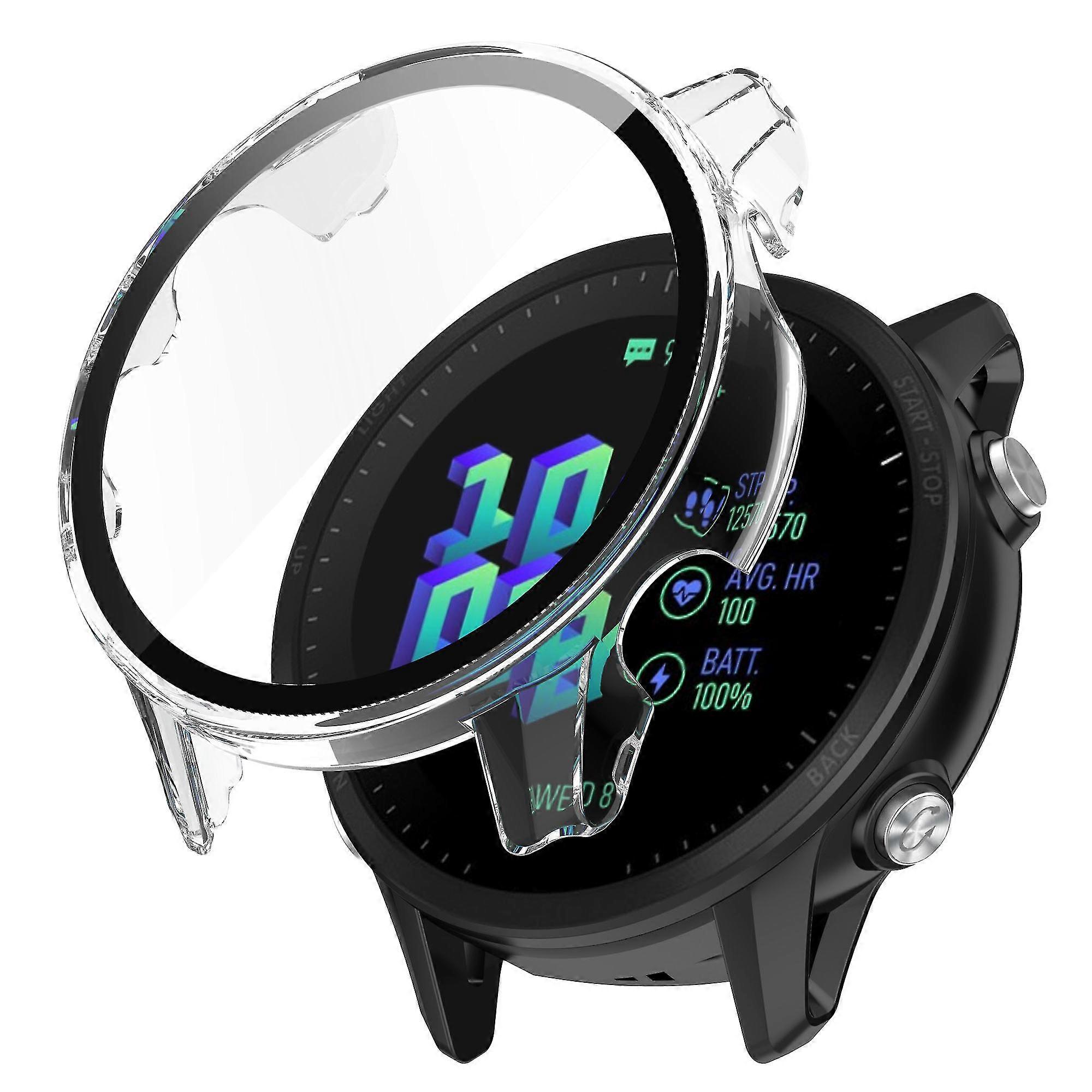 Για Garmin Forerunner 955 πλήρες κάλυμμα περίπτωσης ρολογιών PC προστασίας με το μετριασμένο προστατευτικό οθόνης γυαλιού