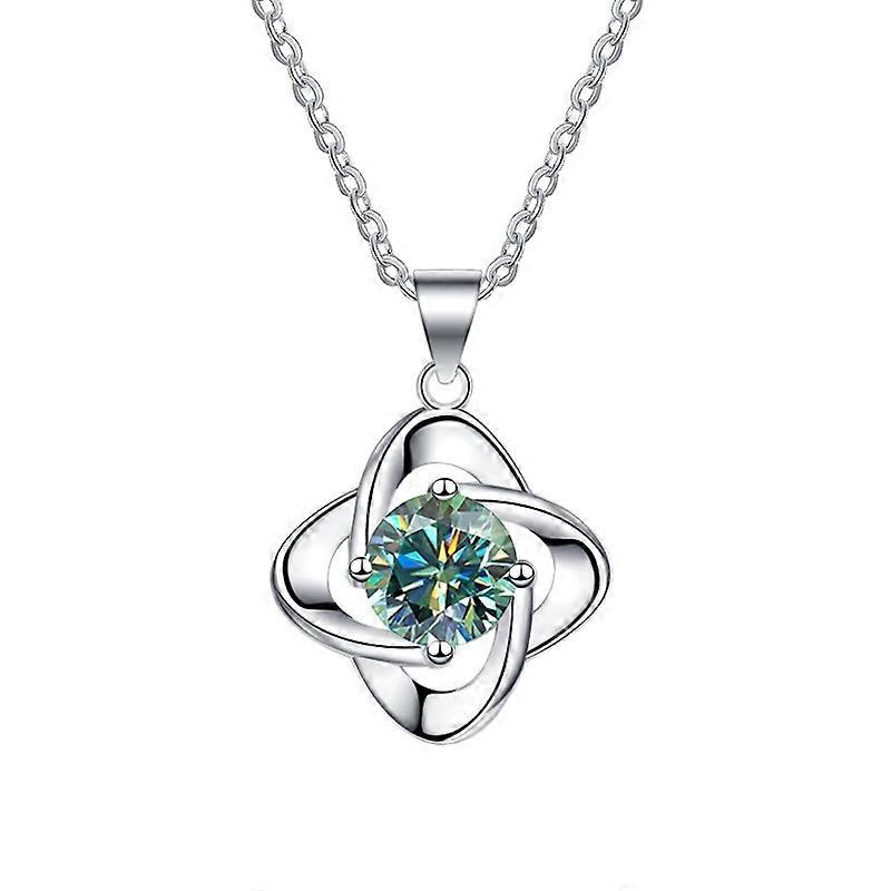 Necklace - Lucky Four-leaf Clover -1ct Moissanite - Elegant charm
