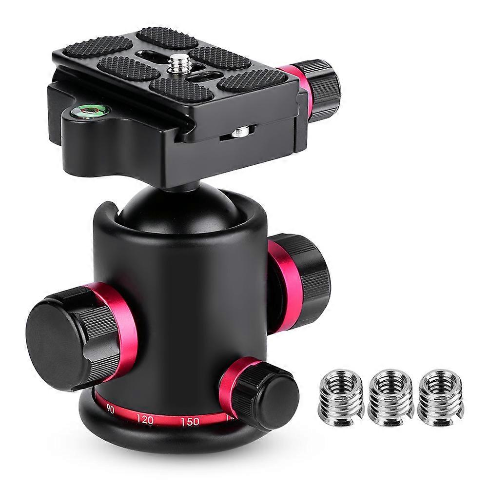 Mefury Tripod Ball Head Rotating Panoramic with 3pcs 1/4" to 3/8" Screw Adapter Red NO.3376