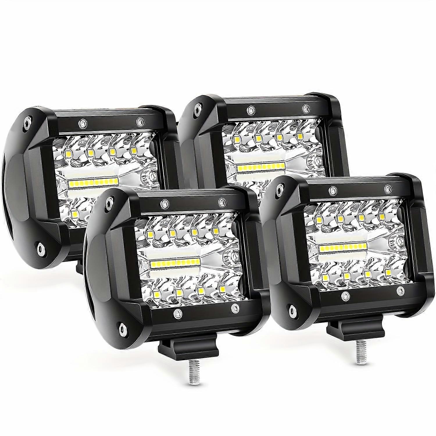 4pcs 4in Led Light Bar Off Road Light Led Pods Waterproof Fit For ATV UTV Forklift Crane Excavator Motorcycle Boat