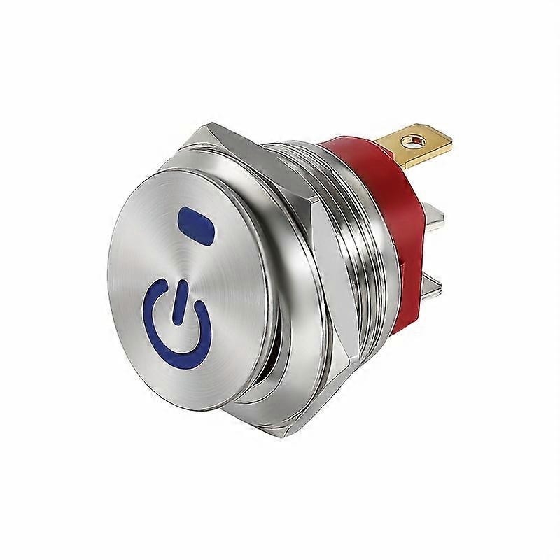 22MM Stainless Steel Waterproof Toggle Rocker Switch 20A ON OFF 3 Pin Fixed Latching LED Illuminated Car RV Auto Boat Dashboard Metal Button Power Swi