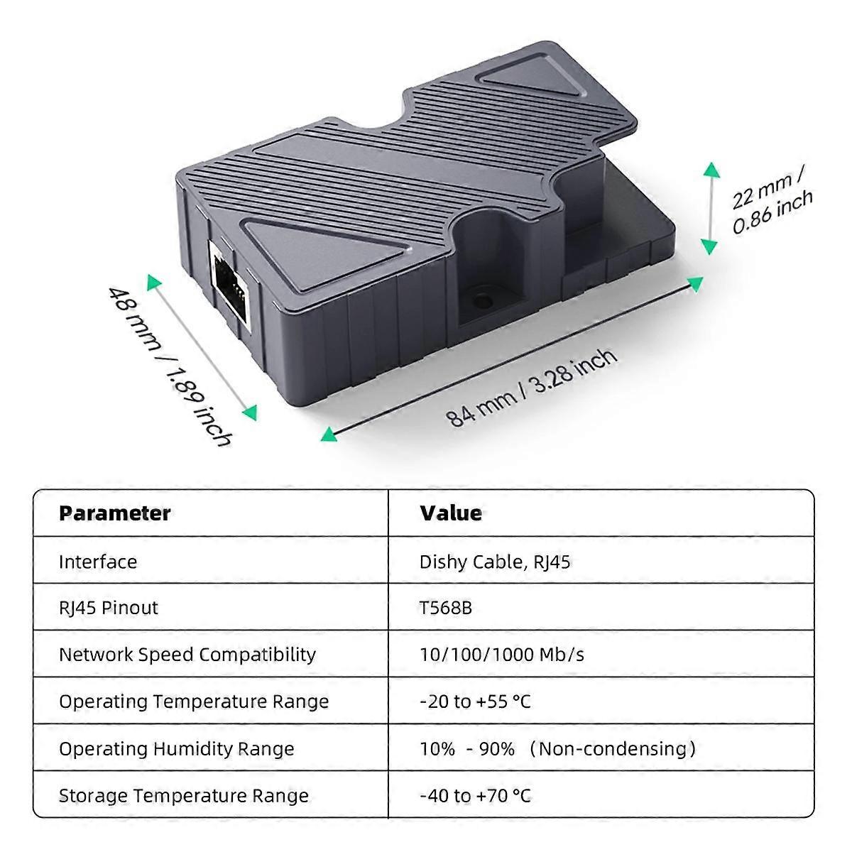 For Dishy Cable Adapter to RJ45 Connection for Ethernet Adapter PoE Injector for