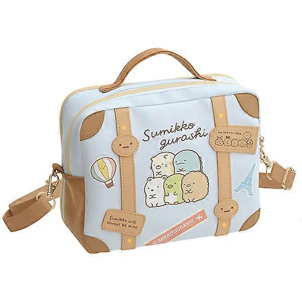 Ita Bag Japanese Lolita Transparent Shoulder Pu Canvas Single Side Transparency Handbag One Piece Blue Plush Badge Not Included