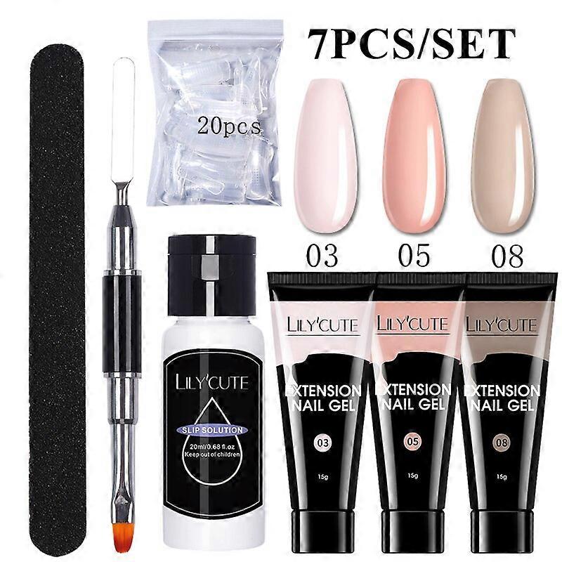 Manicure Set 15ML Extension Gel Nail Polish Kit Semi Permanent UV Varnish Finger Quick Extend Mold Nail Art Tool224218